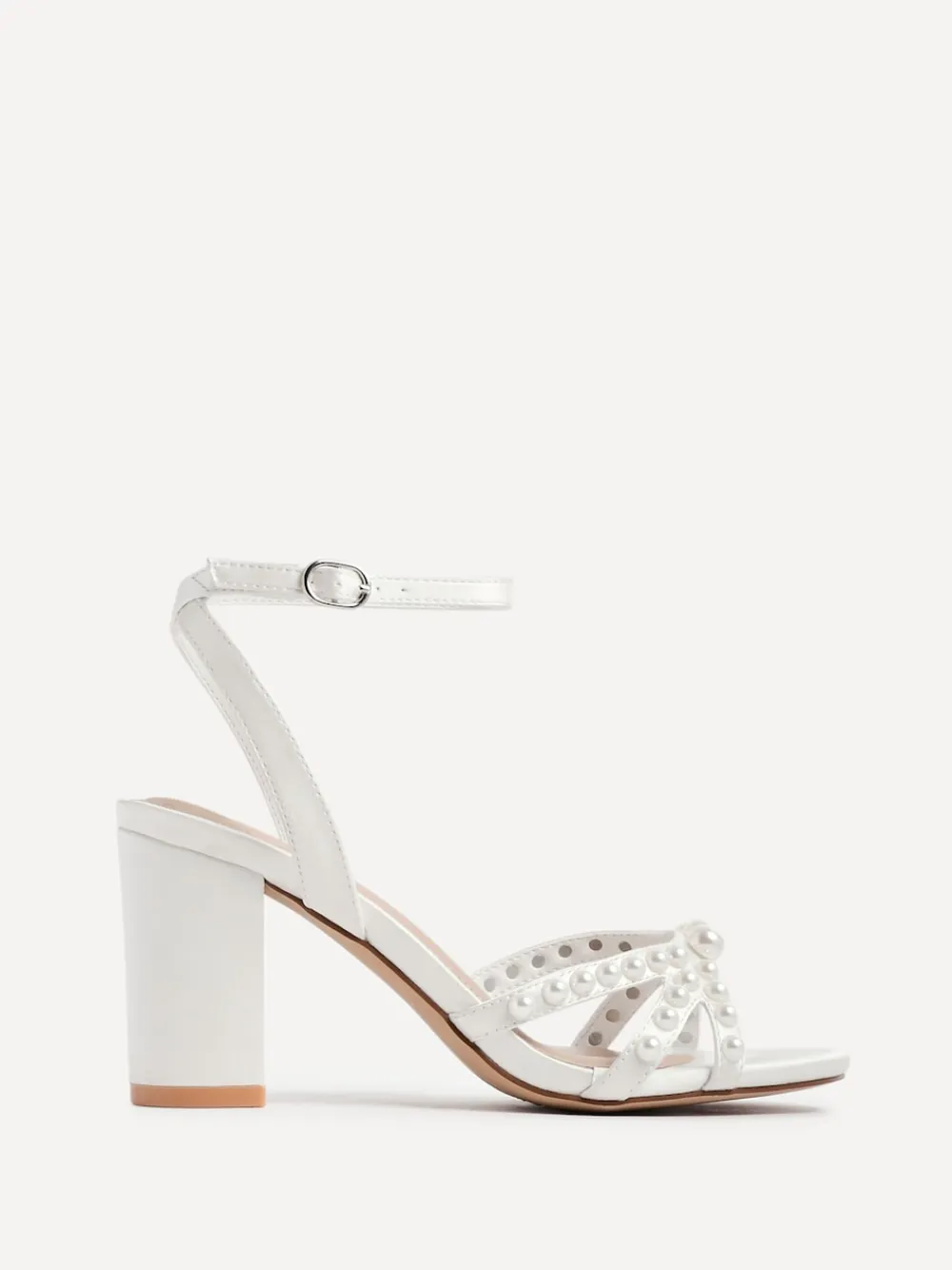 Linzi Ivory Enchanted Pearl Detailed Front Stap With Block Sandals Best