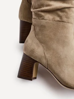 Linzi Alpine Ruched High Leg Boots Mocha Online