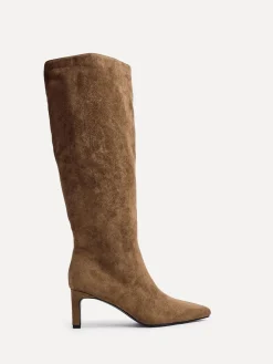 Linzi High Leg Uptown Slim Block Heel High Leg Boots Natural Outlet