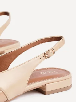 Linzi Prague Pointed Toe Ballet Flats With Buckle Detail Natural Best