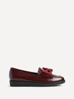 Linzi Cathy Platform Loafers with Large Bow Red