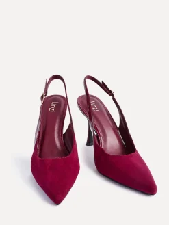 Linzi Wink Suede And Patent Mix Court Heels Red Outlet