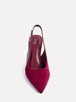 Linzi Wink Suede And Patent Mix Court Heels Red Outlet