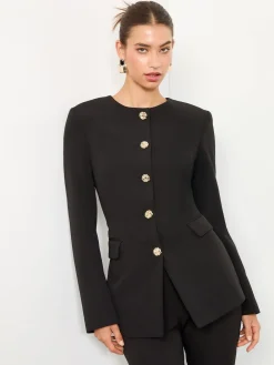 Lipsy Black Collarless Blazer New
