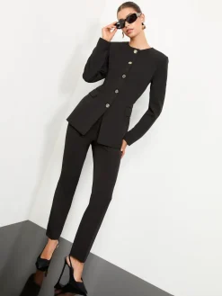 Lipsy Black Collarless Blazer New