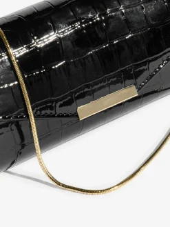 Lipsy Black Croc Affect Clutch Bag Clearance