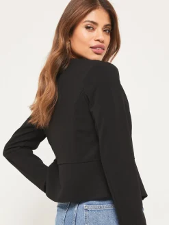 Lipsy Black Cropped Collarless Blazer Hot