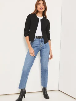 Lipsy Black Cropped Collarless Blazer Hot