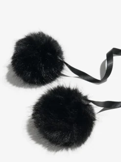 Lipsy Faux Fur Trapper Hat with Poms Black Online