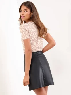 Lipsy Black Faux Leather Mini Skirt Online