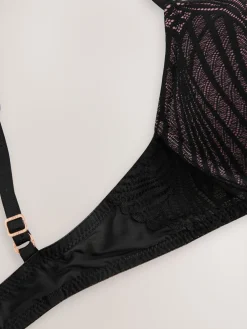 Lipsy Black Geo Lace Triple Boost Bra Discount