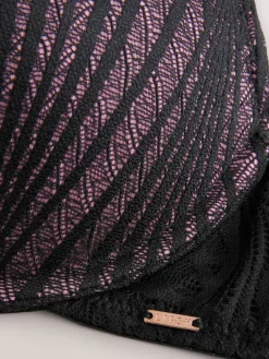 Lipsy Black Geo Lace Triple Boost Bra Discount