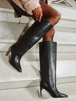 Lipsy Knee High Boots Black New