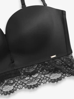 Lipsy Lace Plunge Strapless Bra Black Discount
