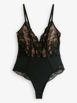 Lipsy Black Low Plunge Sequin Bodysuit Discount