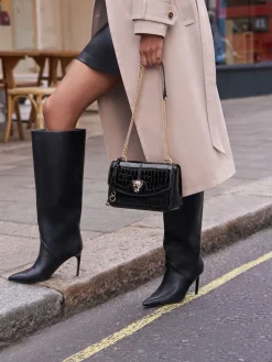 Lipsy Medium Chain Shoulder Bag Black Clearance