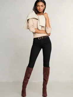 Lipsy Black Mid Rise Skinny Jeans Outlet