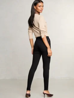 Lipsy Black Mid Rise Skinny Jeans Outlet