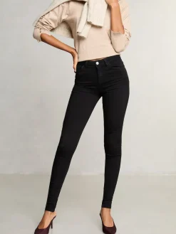 Lipsy Black Mid Rise Skinny Jeans Outlet