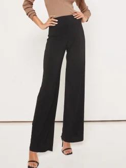 Lipsy Petite High Waist Wide Leg Trousers Black Hot