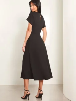 Lipsy Petite Knot Side Midi Dress Black Hot