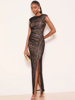 Lipsy Black Petite Lace Inset Maxi Dress Hot