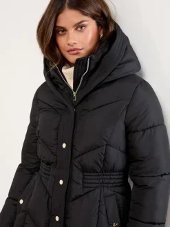 Lipsy Petite Longline Double Layer Padded Coat Black Best