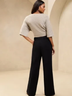 Lipsy Black Petite Premium Wide Leg Trousers Best