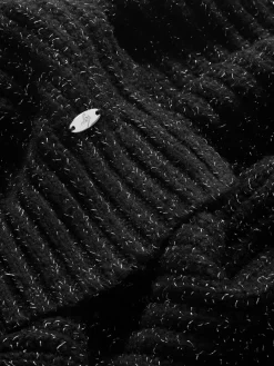 Lipsy Shimmer Ribbed Scarf Black New