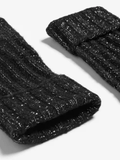 Lipsy Shimmer Ribbed Knitted Gloves Black Sale