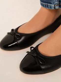 Lipsy Standard Fit Patent Toecap Ballerinas Black Outlet