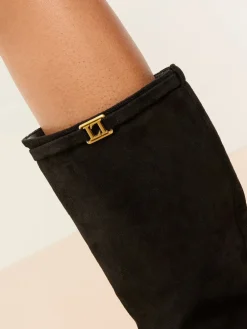 Lipsy Standard fit Knee High Boots Black Clearance