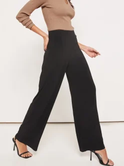 Lipsy Black Tall High Waist Wide Leg Trousers Hot