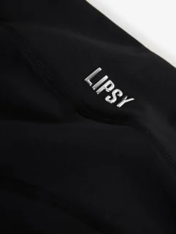 Lipsy Black Tipped Cross-Over Waist Leggings Sale