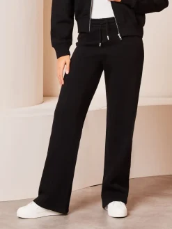 Lipsy Wide Leg Sweat Joggers Black Clearance