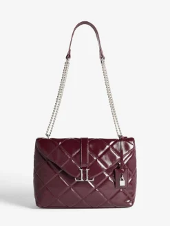 Lipsy Quilted Chain Shoulder Bag Burgundy Red Best