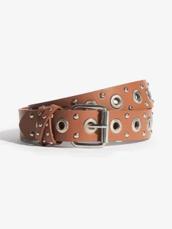 Lipsy Belts 2 Pack Cream Weave and Tan Stud Sale
