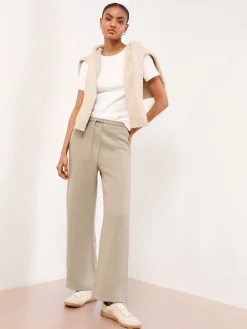 Lipsy Wide Leg Sweat Joggers Cream Outlet