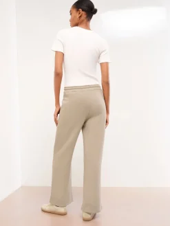 Lipsy Wide Leg Sweat Joggers Cream Outlet