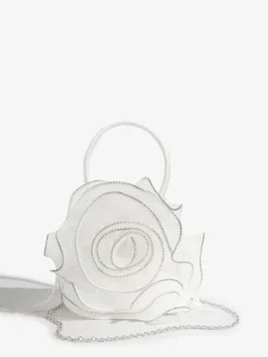 Lipsy Ivory Bridal Embellished Rose Top Handle Bag Outlet