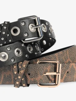 Lipsy Belts 2 Pack Leopard Print and Studded Outlet