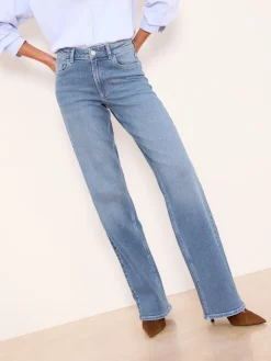 Lipsy Wide Leg Jeans Mid Wash Blue Best