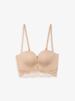Lipsy Lace Plunge Strapless Bra Praline Best