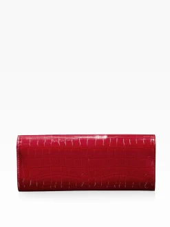 Lipsy Red Croc Effect Clutch Bag Discount