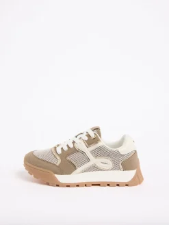 Lipsy Lace Up Chunky Runner Sports Trainers Taupe Online