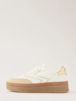 Lipsy Faux Suede Chunky Platform Sports Trainer White Sale