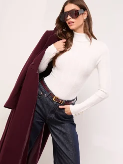 Lipsy White Knitted Roll Neck Jumper Discount