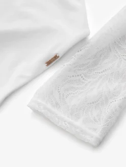 Lipsy Lace Long Sleeve Padded Thong Bodysuit White Clearance