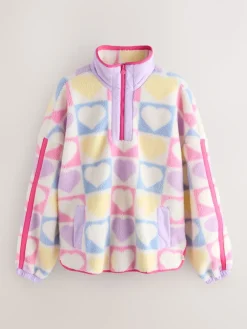 Little Bird by Jools Oliver Multi Heart Colourblock Borg Fleece Outlet