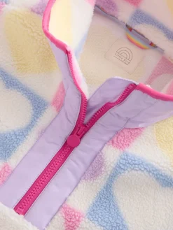 Little Bird by Jools Oliver Multi Heart Colourblock Borg Fleece Outlet